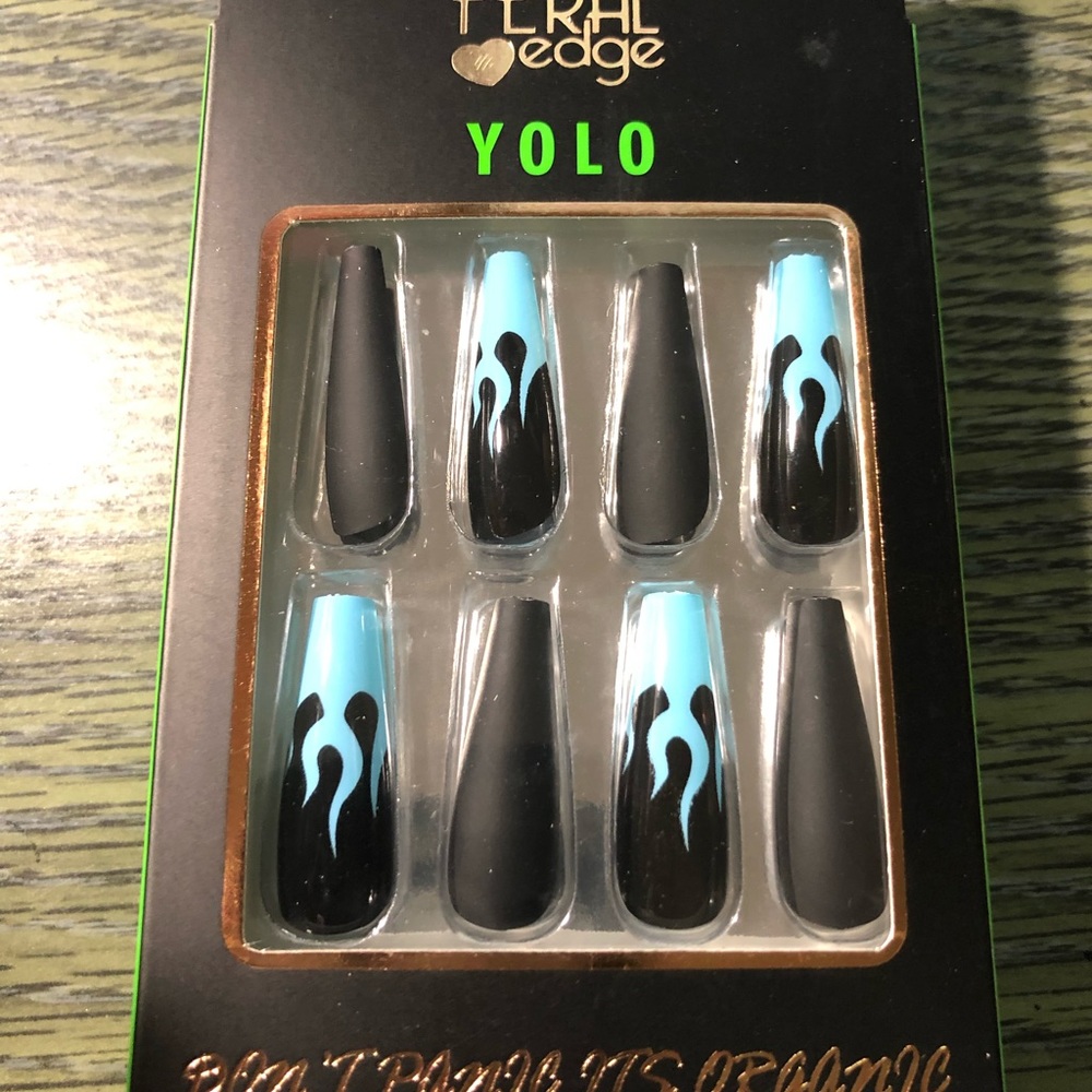 Feral Edge Press-on Glue-on Long Coffin Nails 24pcs